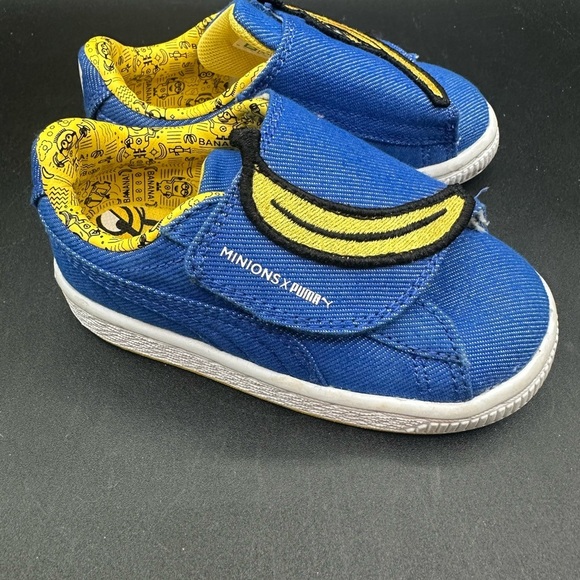 Puma X Minions Basket Wrap Statement Denim Toddler Shoes 7c - Picture 3 of 8